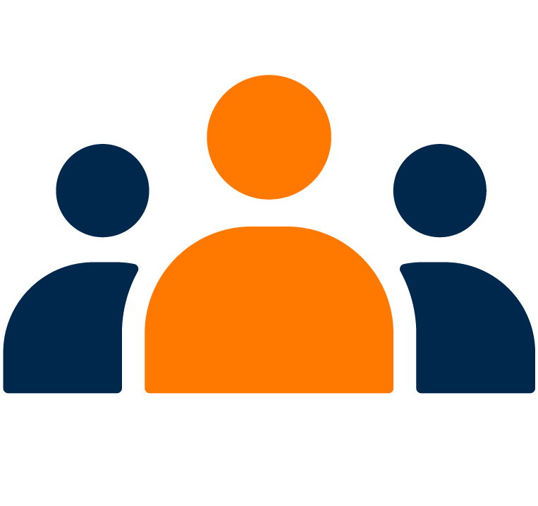 Three simplified people.