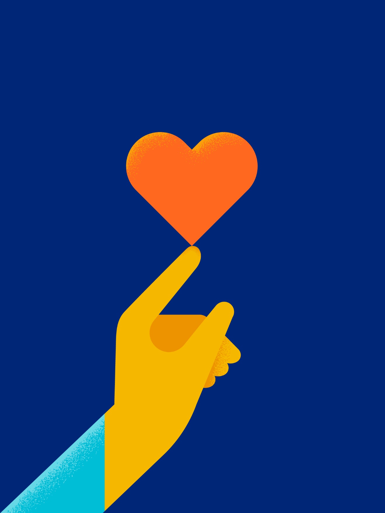 a hand holding a heart on the tip of the forefinger