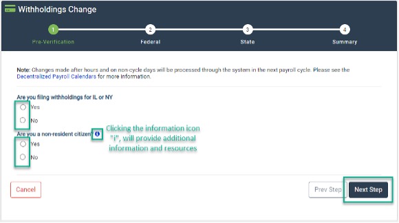 CEC Withholdings Change Preverification